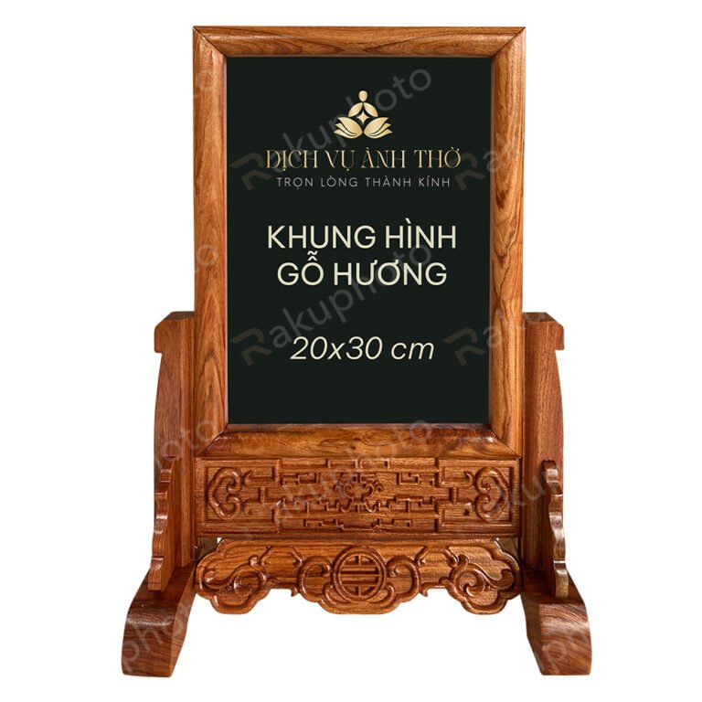 Khung ảnh thờ gỗ hương 20x30 mẫu 002