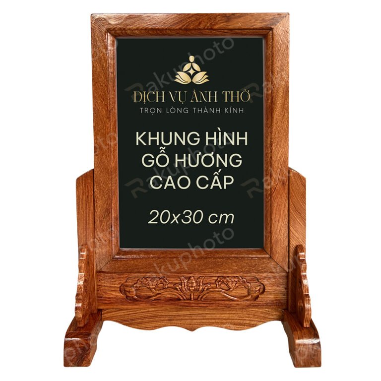 Khung ảnh thờ gỗ hương 20x30 mẫu 003