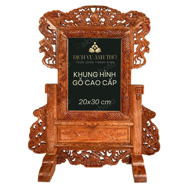 Khung hình gỗ hương cao cấp 20x30 - Khung ảnh thờ gỗ tự nhiên 005