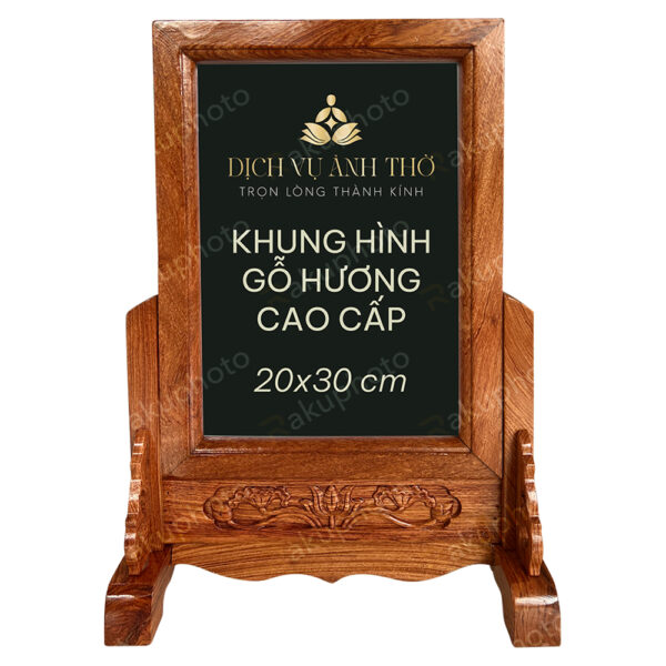 Khung hình gỗ hương cao cấp 20x30 - Khung ảnh thờ gỗ tự nhiên 002